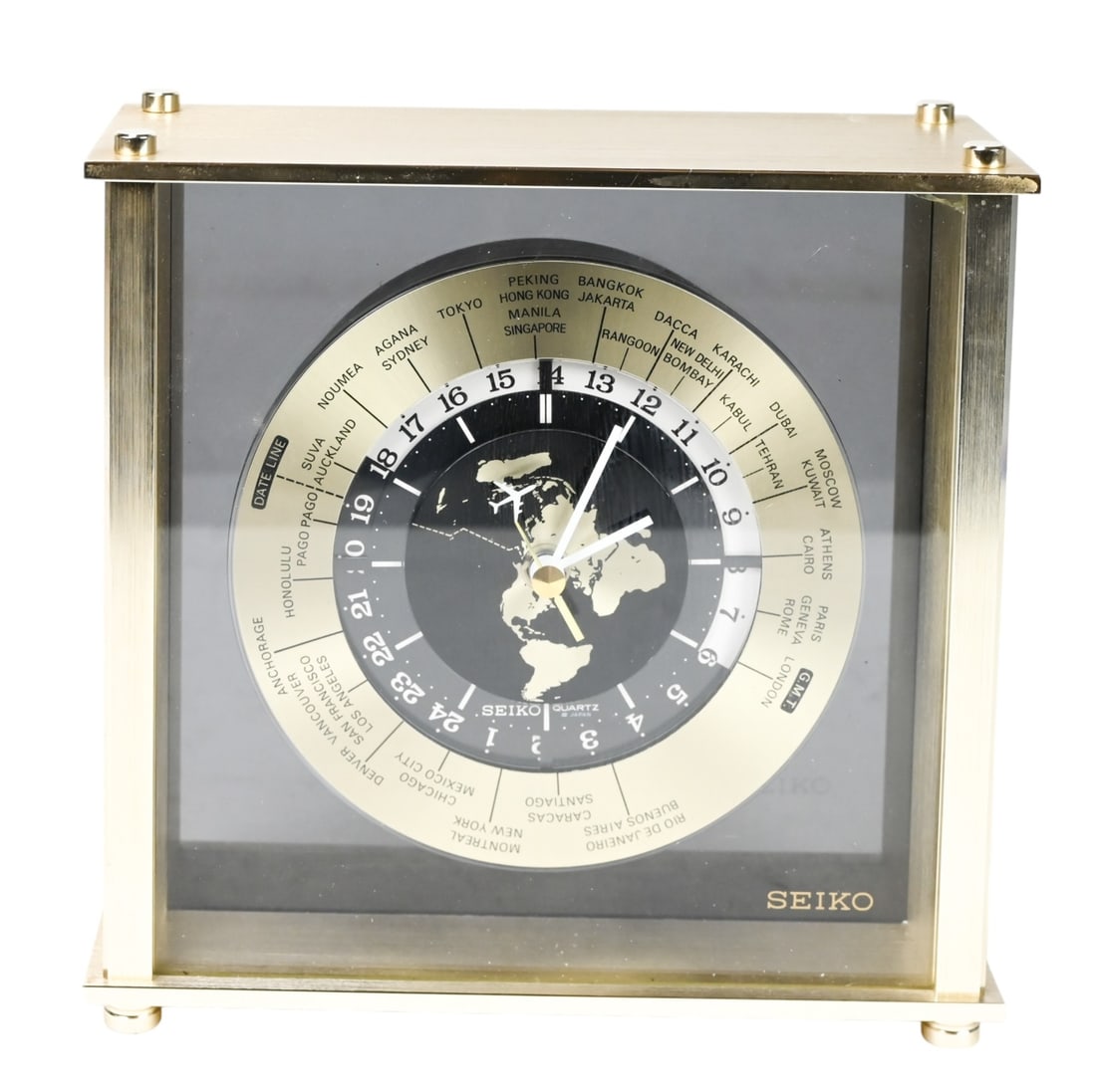 Seiko Quartz World Time Zone World Clock w Plane (1 of 8)