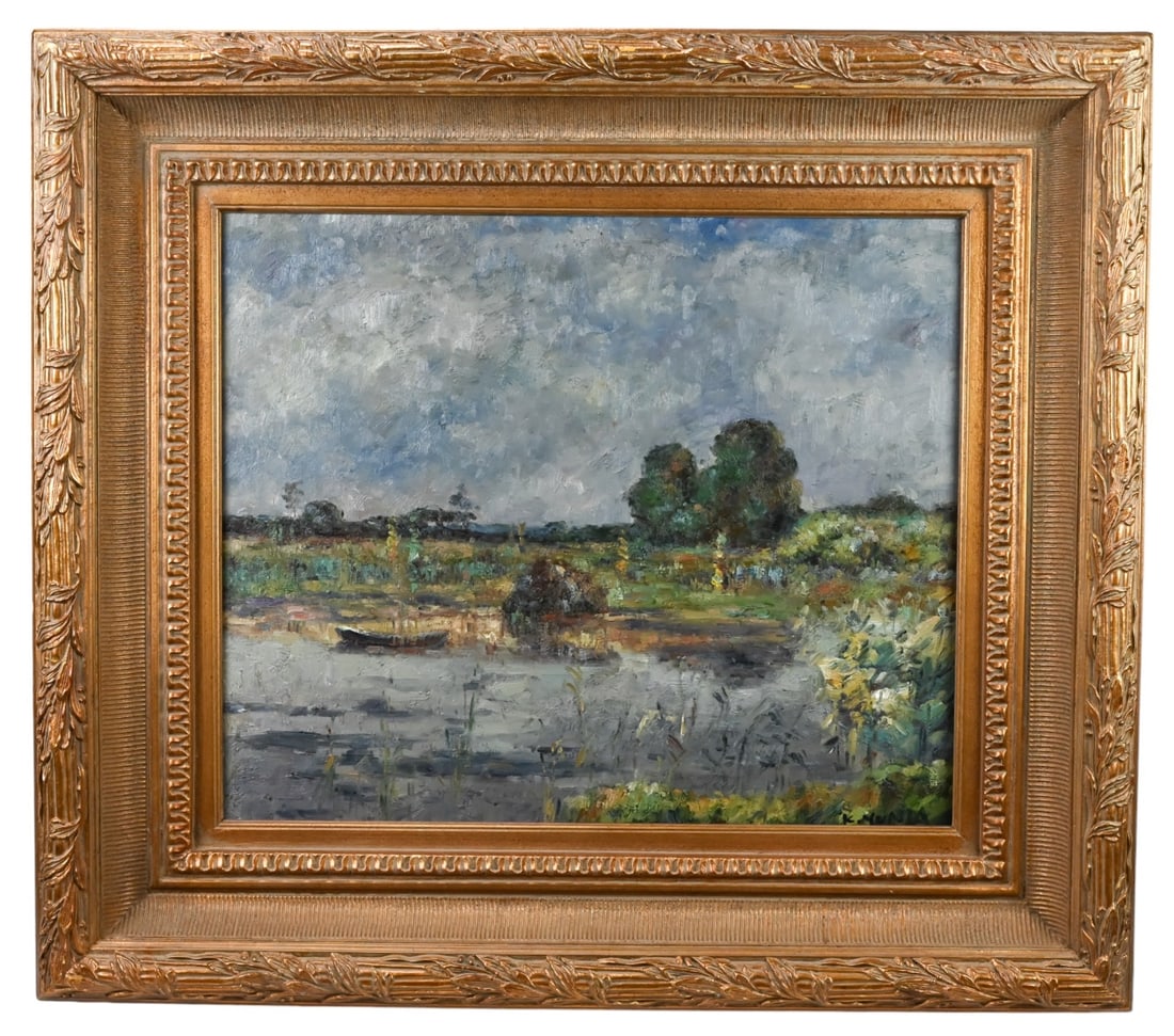 K. Yunia Signed Impressionist Oil Painting Water (1 of 9)