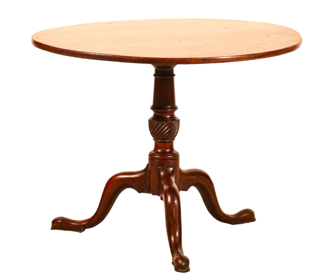 Antique Carved Mahogany Tilt Top Round Table (1 of 9)