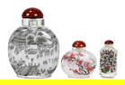 3 Chinese Reverse Painted Glass Snuff Bottles