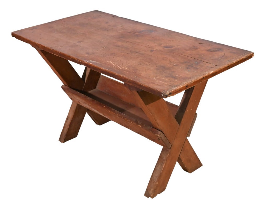 Vintage Farm Style Pine Sawbuck Table (1 of 11)