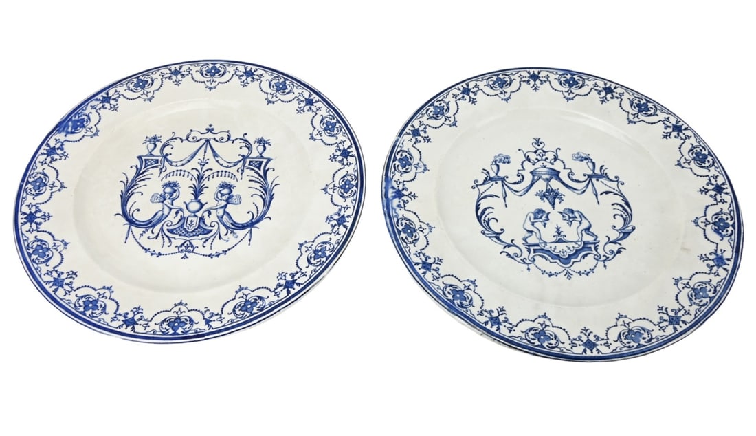 Pair Jules Vieillard Bordeaux Footed Plates (1 of 17)