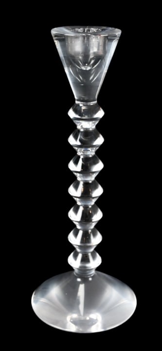 Baccarat France Crystal Tall Vega Candlestick: Baccarat France Crystal Tall Vega Candlestick in Box. Measures 10.5 inches x 4 inches in diameter.