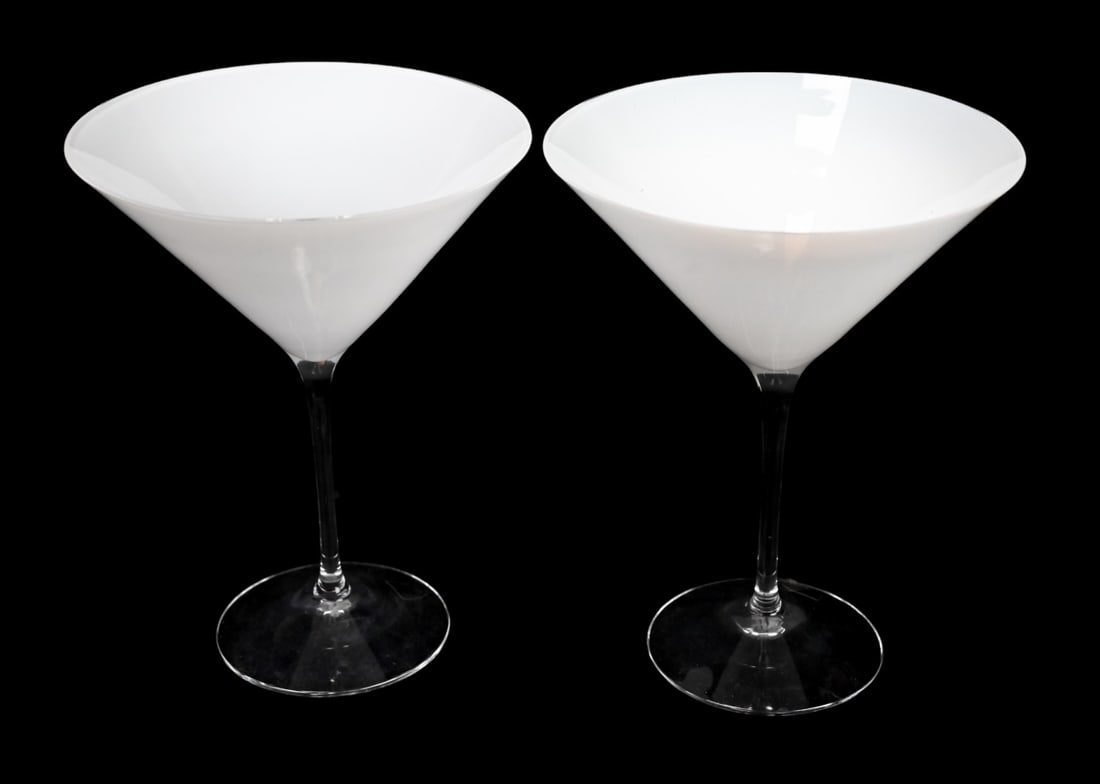 Pair Orrefors Sweden Crystal Martini Glasses w Box (1 of 9)