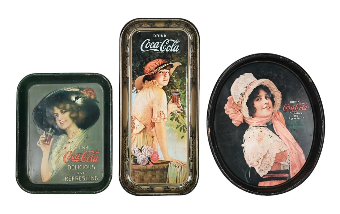 3 Vintage Coca-Cola Advertising Trays (1 of 9)