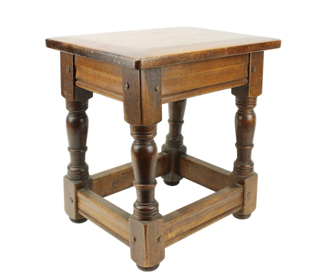 Antique Stickley Furniture Hand Carved Stool (1 of 8)