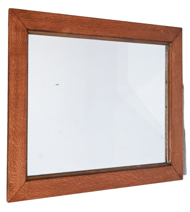 Vintage Solid Oak Wall Mirror (1 of 8)