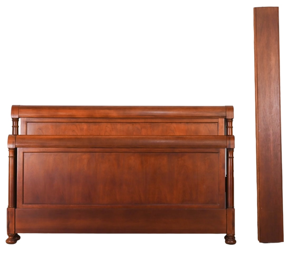 Vintage Hand Carved King Size Mahogany Bed Frame: Vintage Hand Carved King Size Mahogany Bed Frame.Measures 48 inches x 79 inches.