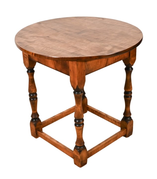 Antique English Carved Turned Leg Tavern Table (1 of 15)