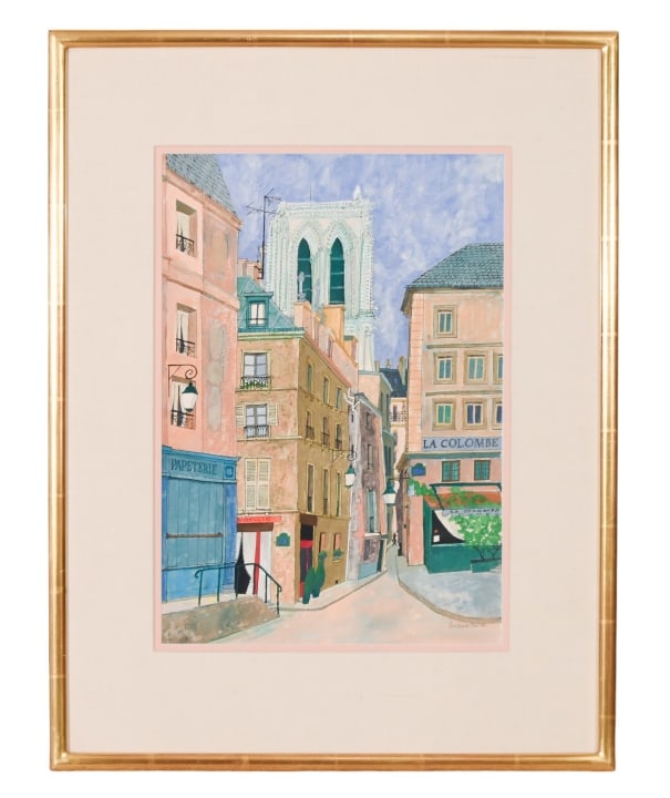 Norbert Smith Signed Watercolor French Side Street (1 of 10)