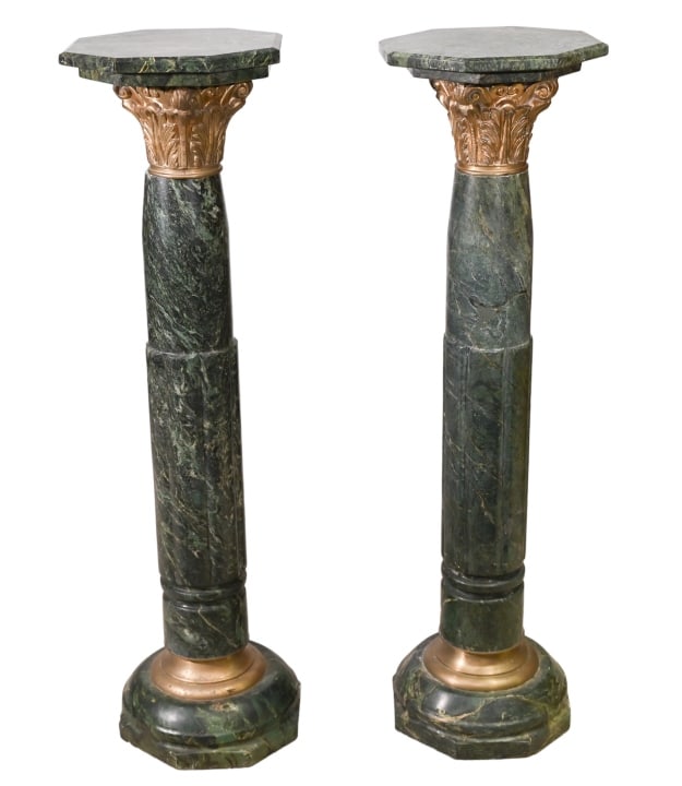 2 Neoclassical Gilt Bronze Mounted Marble Columns (1 of 11)