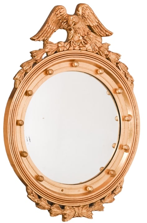Federal Style Bulls Eye Eagle Mount Convex Mirror (1 of 9)