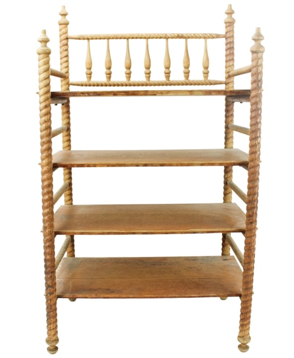 Antique Oak Ball & Stick Barley Twist Etagere (1 of 9)