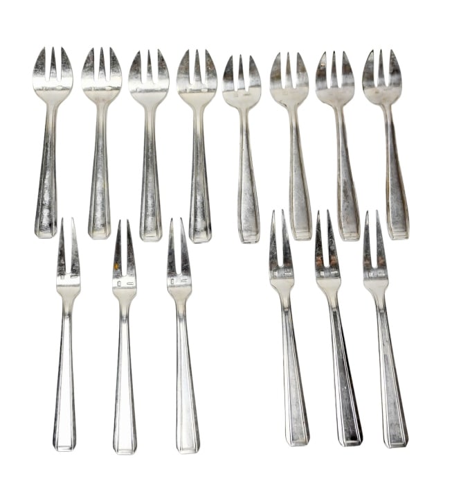Ercuis Paris Silver Plated Cocktail Forks: 14 Pieces Ercuis Paris Silver Plated Cocktail Forks.Measures 5.5 inches.