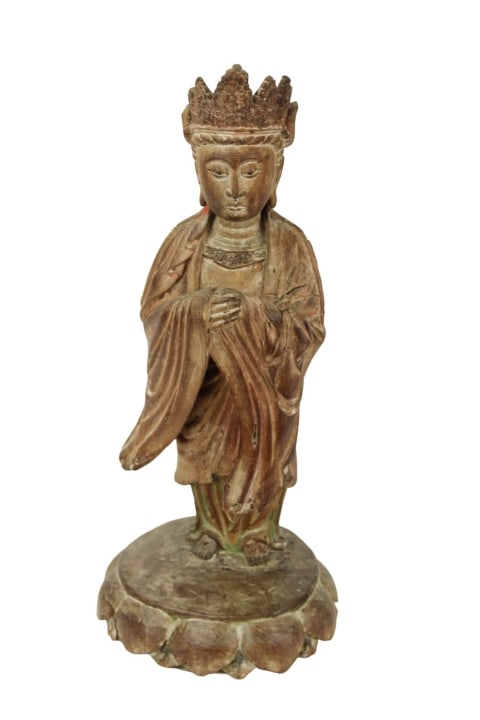 Chinese Hand Carved Standing Bodhisattva Guanyin (1 of 10)
