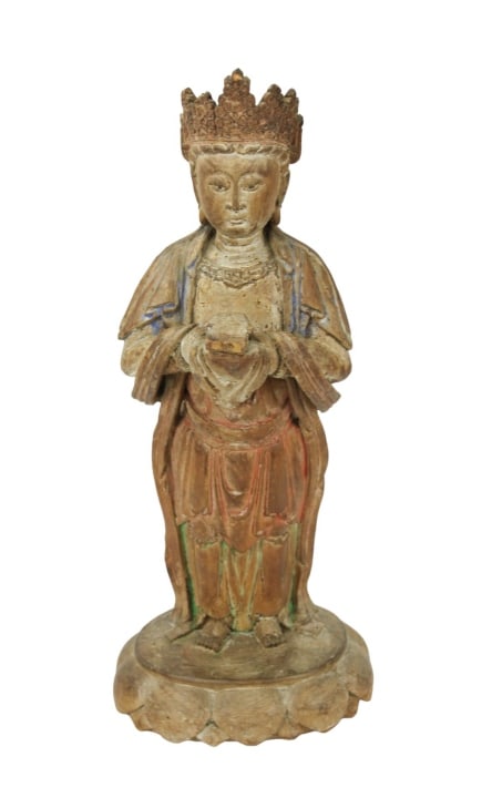 Chinese Hand Carved Standing Bodhisattva Guanyin (1 of 9)