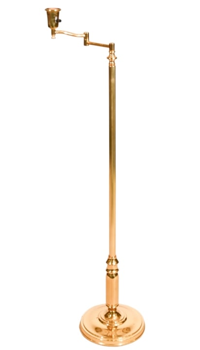 Neoclassical Style Brass Adjustable Standing Lamp (1 of 9)