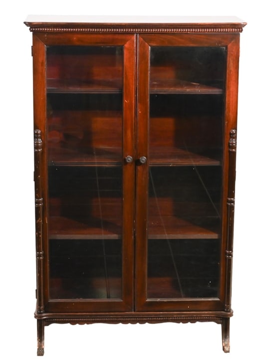 Antique Carved Glass Bookcase / Display Cabinet (1 of 16)