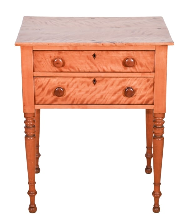 Federal Tiger Maple Two Drawer Stand Night Table (1 of 17)