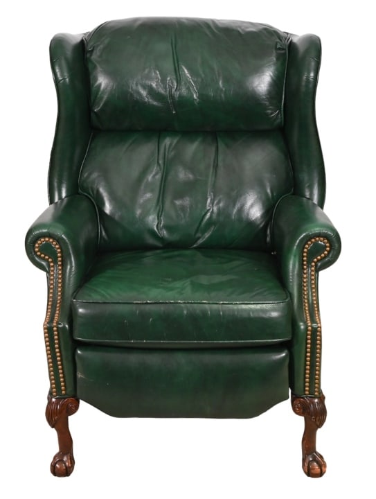 Mid Century Custom Leather Upholstered Recliner (1 of 18)