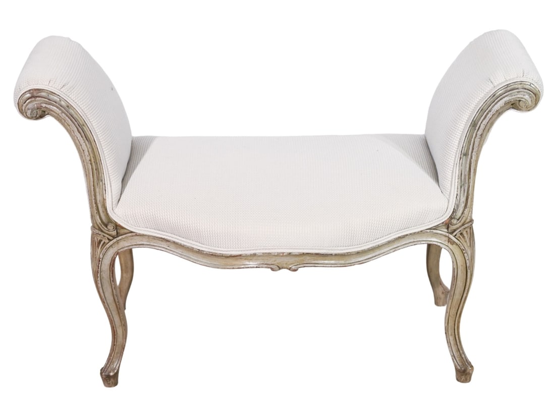 Gustavian Style Carved Upholstered Window Bench (1 of 10)