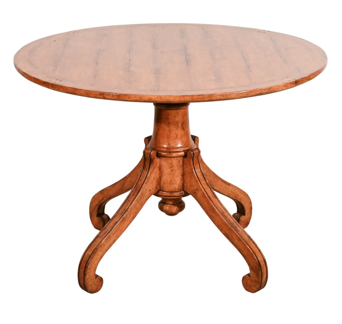 Vintage Bausman & Co. Carved Round Dining Table (1 of 14)