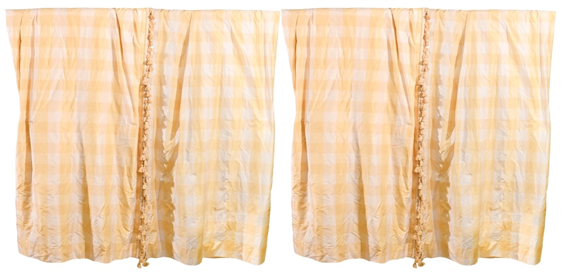 4 Custom Made Silk Ivory Tones Curtain Panels (1 of 17)