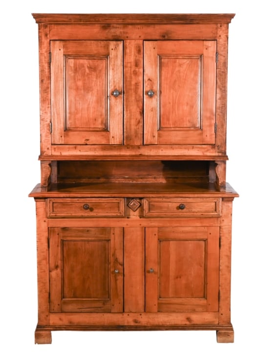 Antique Farmhouse Pine Storage Cupboard w Hutch (1 of 20)