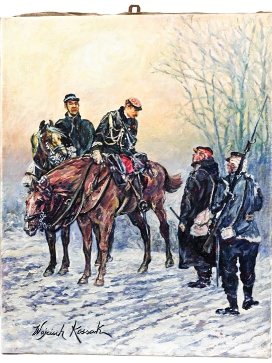 Wojciech H. Kossak Signed Oil on Canvas Painting (1 of 9)