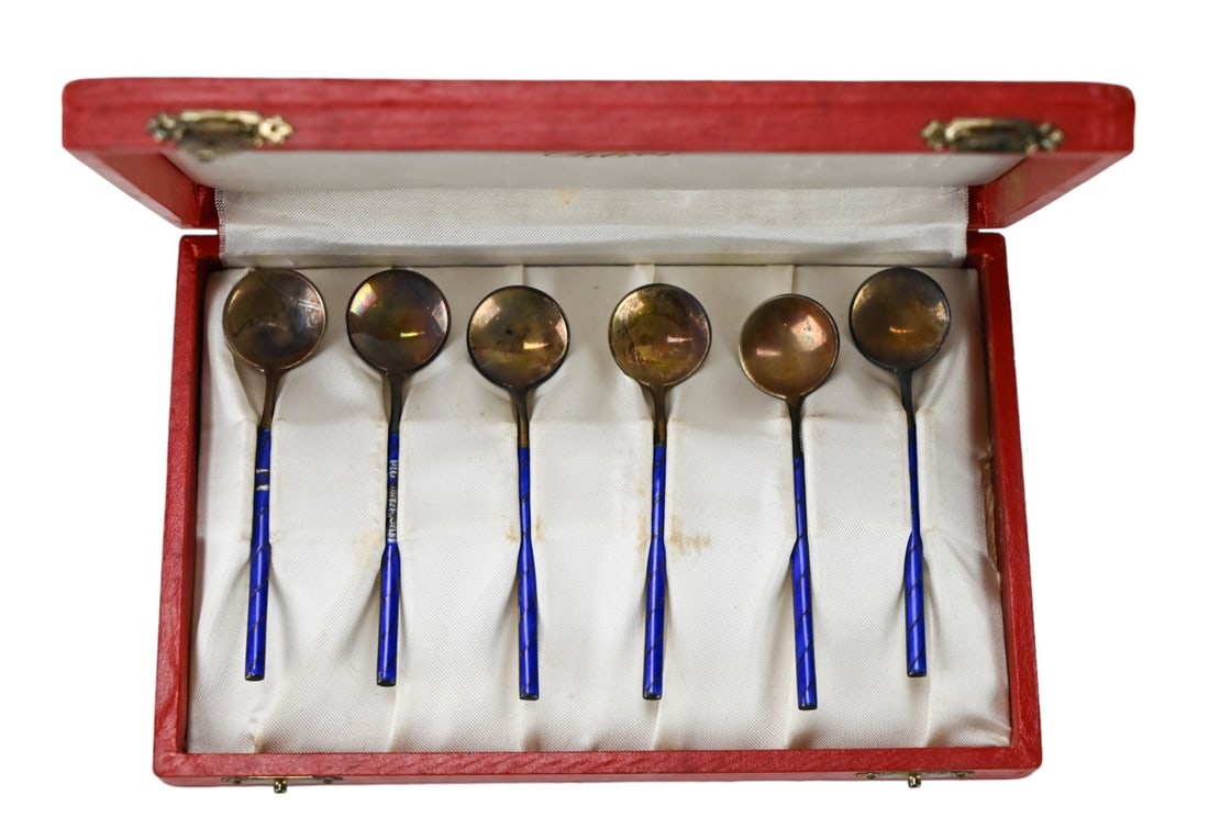 6 Georg Jensen Sterling and Enamel Spoons (1 of 10)