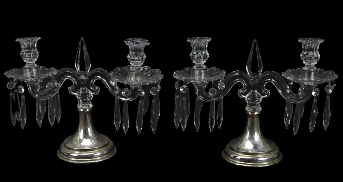 Antique Hawkes Sterling Silver Crystal Candelabras (1 of 16)
