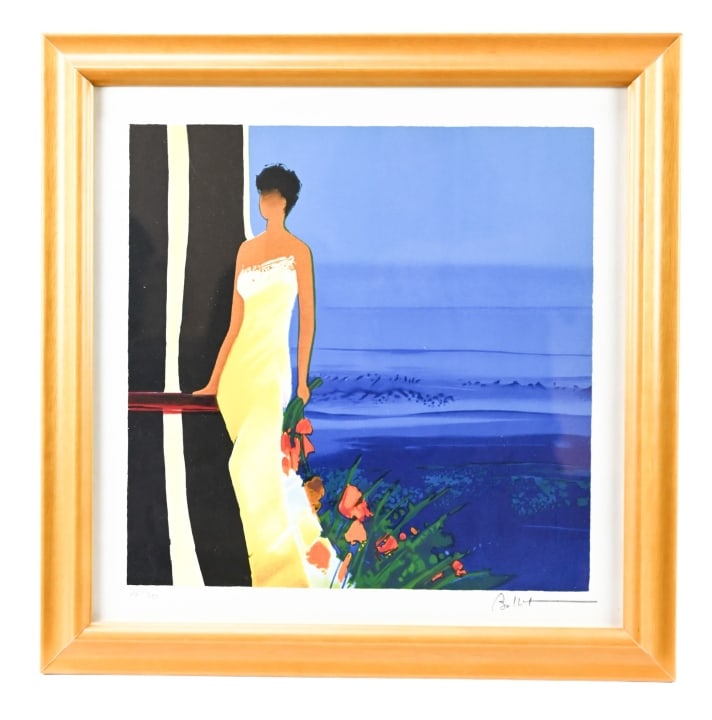 Emile Bellet Signed Lithograph Instant Bleu II (1 of 7)