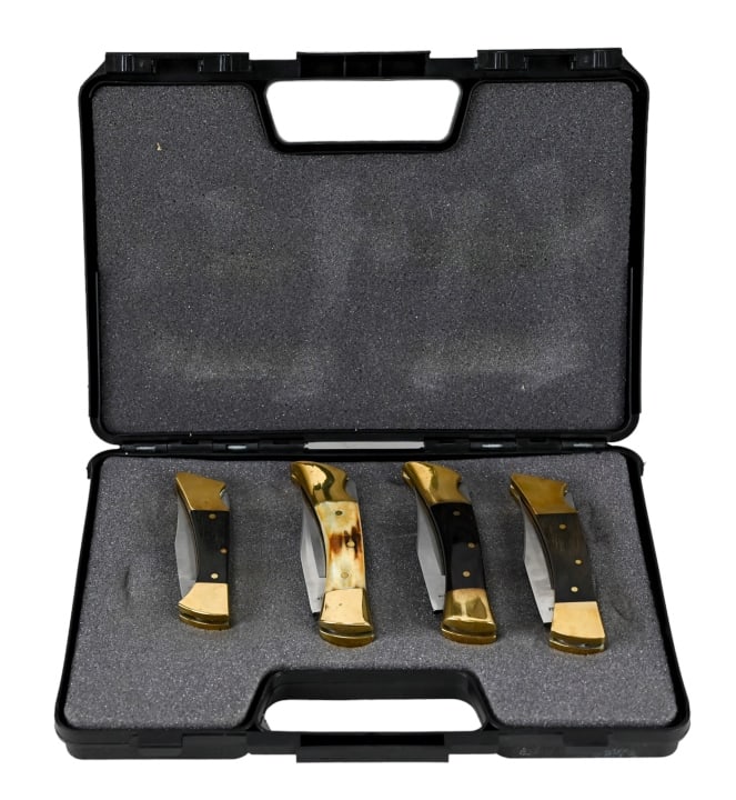 4 Case Folding Hunting Knives in Carry Case (1 of 9)