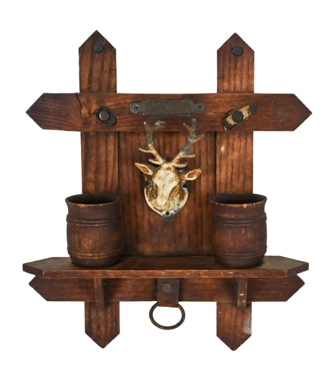 Antique Hand Carved East Lake Wall Match Holder (1 of 5)