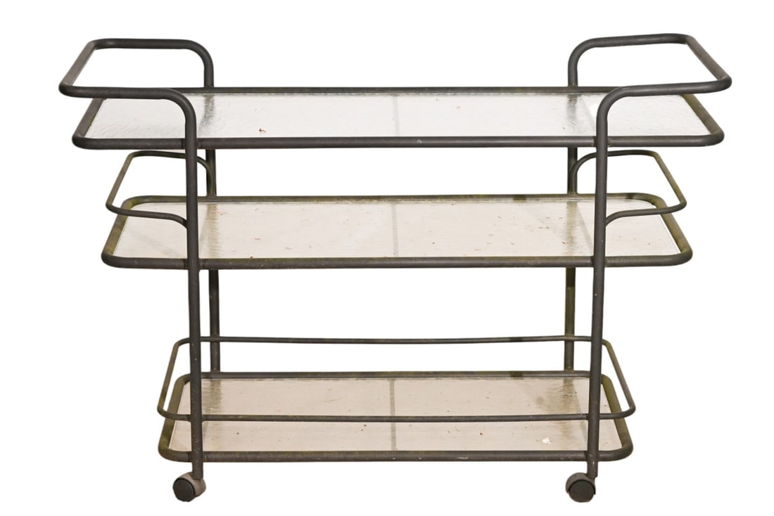 Brown Jordan Cast Aluminum Glass Outdoor Bar Cart (1 of 12)