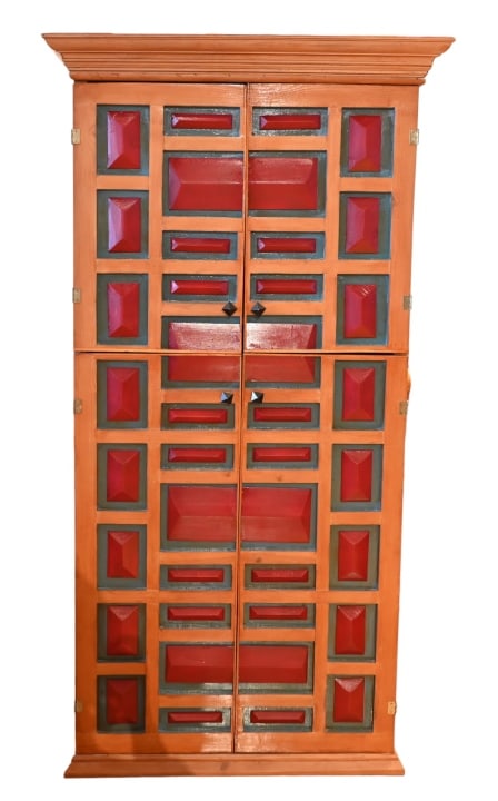 Vintage Hand Painted Pine Entertainment Cabinet (1 of 12)