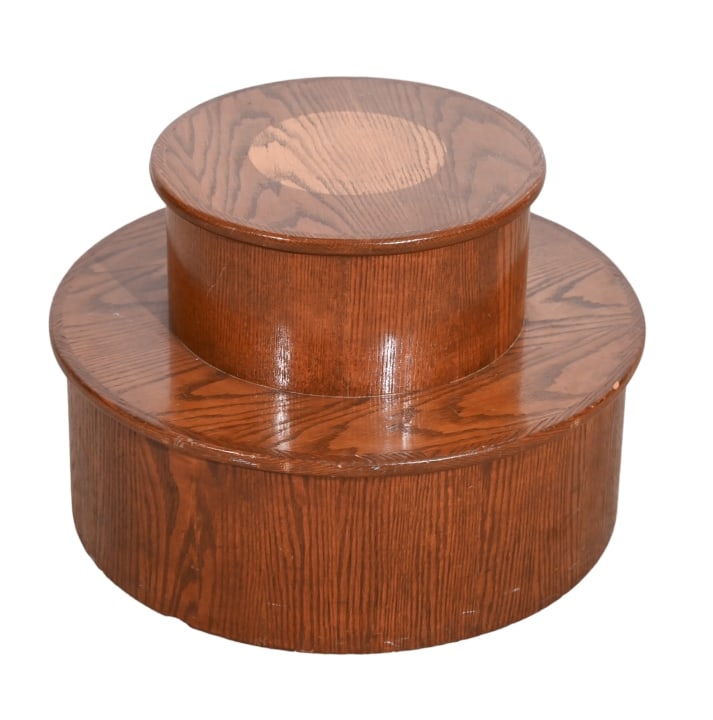 Contemporary Style Two Tier Pedestal Side Table (1 of 6)
