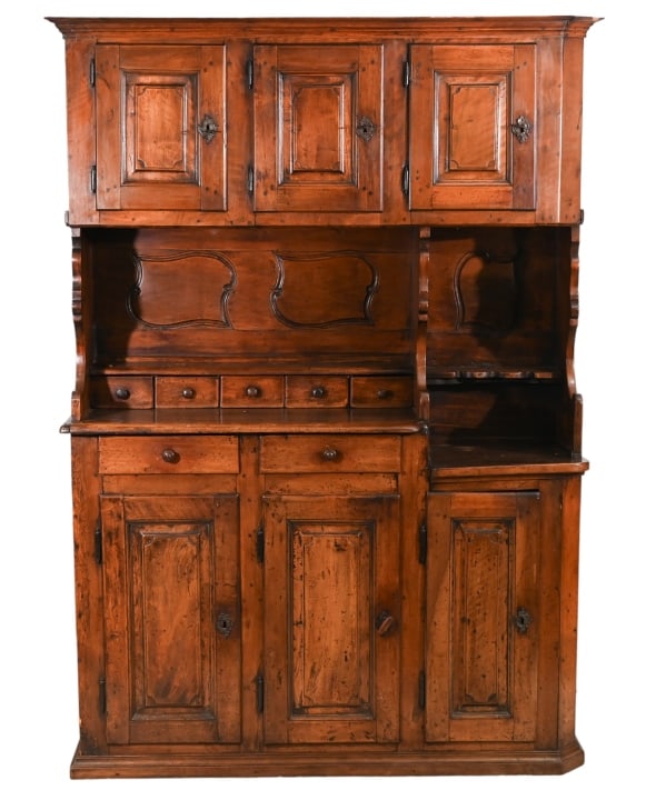 Antique Arts & Crafts Carved Pine Hutch (1 of 18)