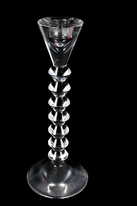 Baccarat France Crystal Tall Vega Candlestick: Baccarat France Crystal Tall Vega Candlestick in Box. Measures 10.5 inches x 4 inches in diameter.