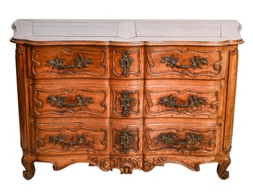 Antique French Provincial carved Oak Commode