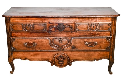 Antique French Provincial Louis XV Carved Commode