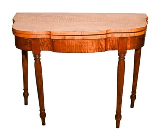 American Federal Carved Mahogany Game Table