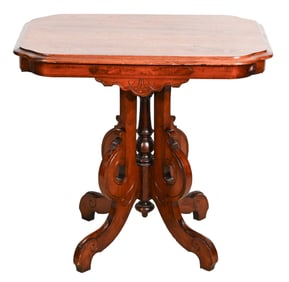 Antique Victorian Hand Carved Parlor Side Table