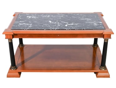 Bombay Empire Style Faux Marble Top Coffee Table