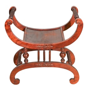 R J Horner Hand Carved Oak Saddle Chair