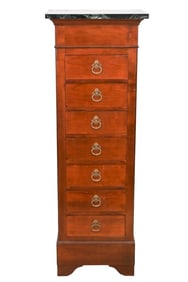 Vintage Italian Highboy Marble Top Lingerie Chest