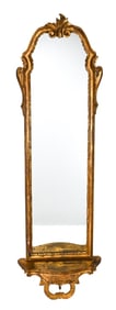 Antique French Carved Gilt Pier Mirror with Shelf