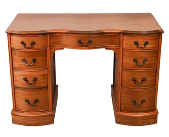 Chippendale Style Carved Knee Hole Writing Desk