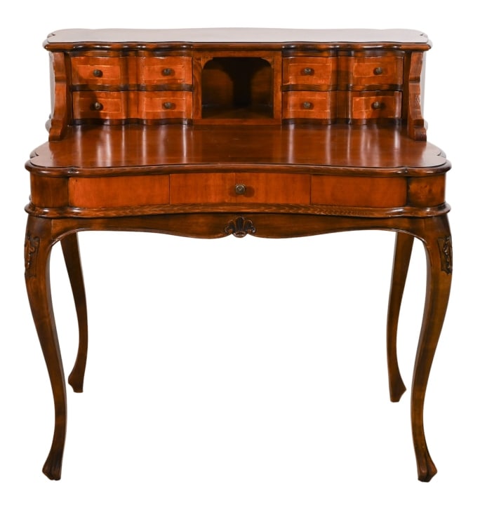 Italian Provincial Louis XV Style Writing Desk: Italian Provincial Louis XV Style Hand Carved Writing Desk.Measures 37 inches x 36 inches x 23 inches.