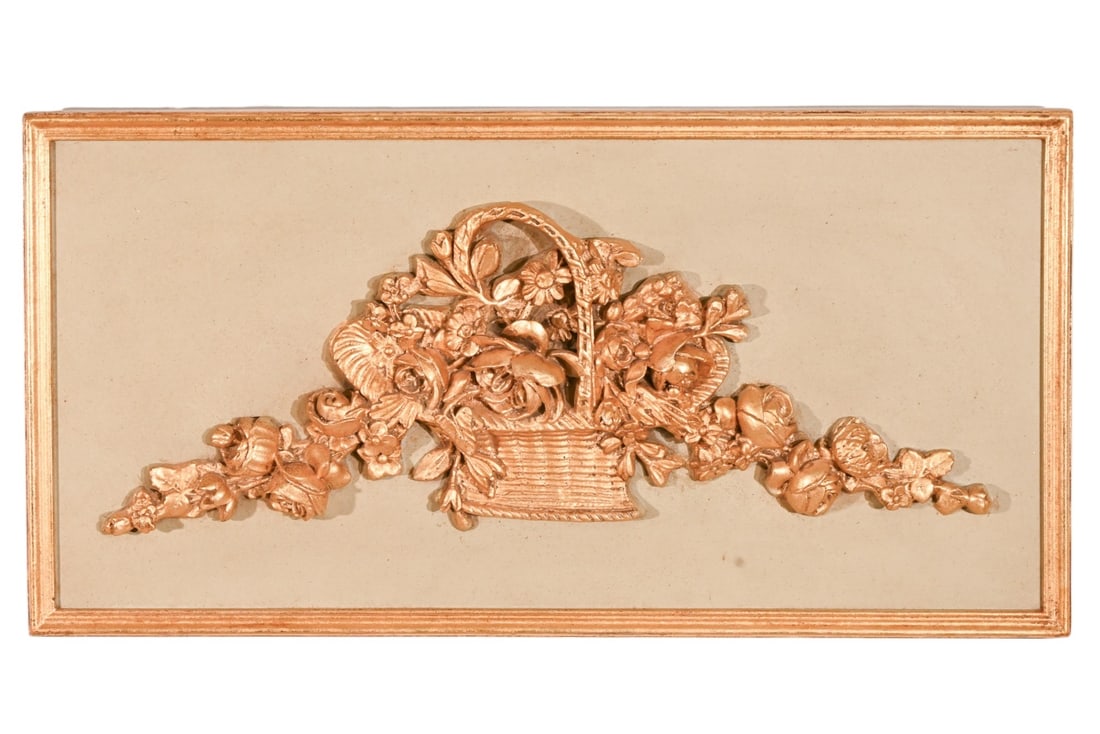 Italian Revival Cement Poured Painted Plaque (1 of 8)